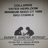 Collard Greens, Vates Heirloom Seeds