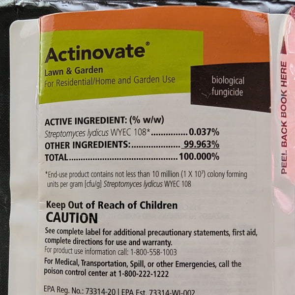 Actinovate Lawn and Garden 2 ounce package Natural biological fungicide ...