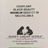 Black Beauty Heirloom Egg Plant Seeds