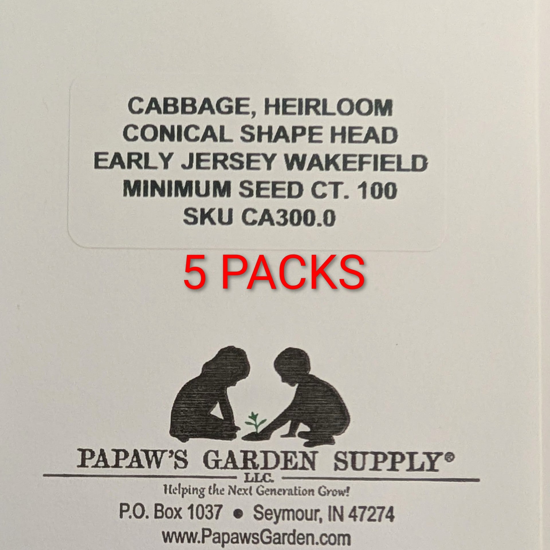 Early Jersey Wakefield Heirloom Conical Head Cabbage Seeds