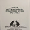 Salad Bowl Green Leaf Lettuce Seeds