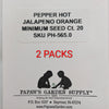 Jalapeno Orange Hot Pepper Seeds