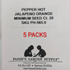 Jalapeno Orange Hot Pepper Seeds