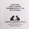 Kohlrabi White Vienna Seeds