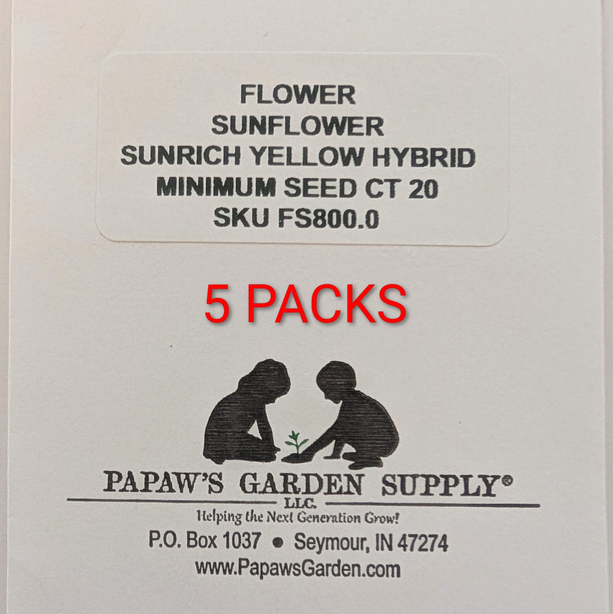 Papaw's Garden Supply Sunrich Hybrid Golden Yellow Sunflower Seed