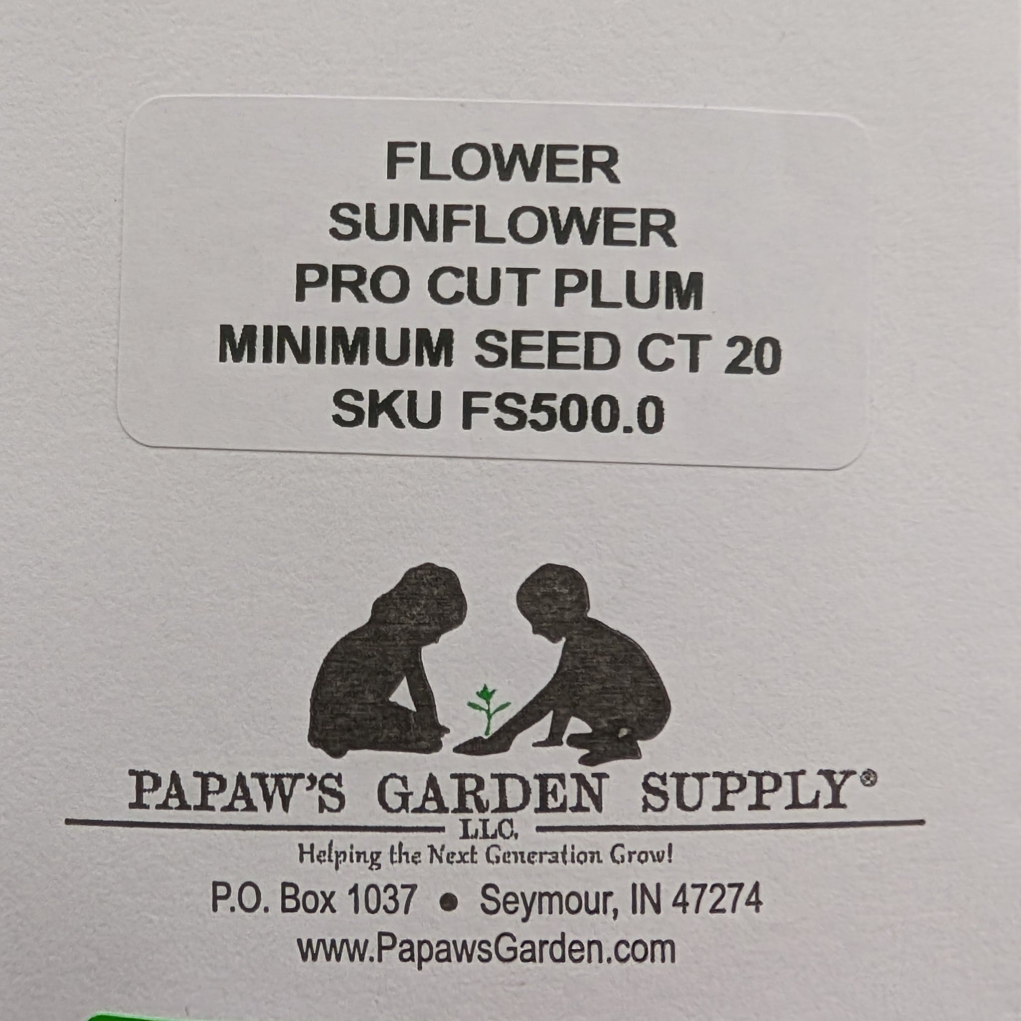 Papaw's Garden Supply Pro Cut Plum Sunflower Seed 20 CT/PACK