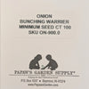 Onion Warrior Bunching Seeds