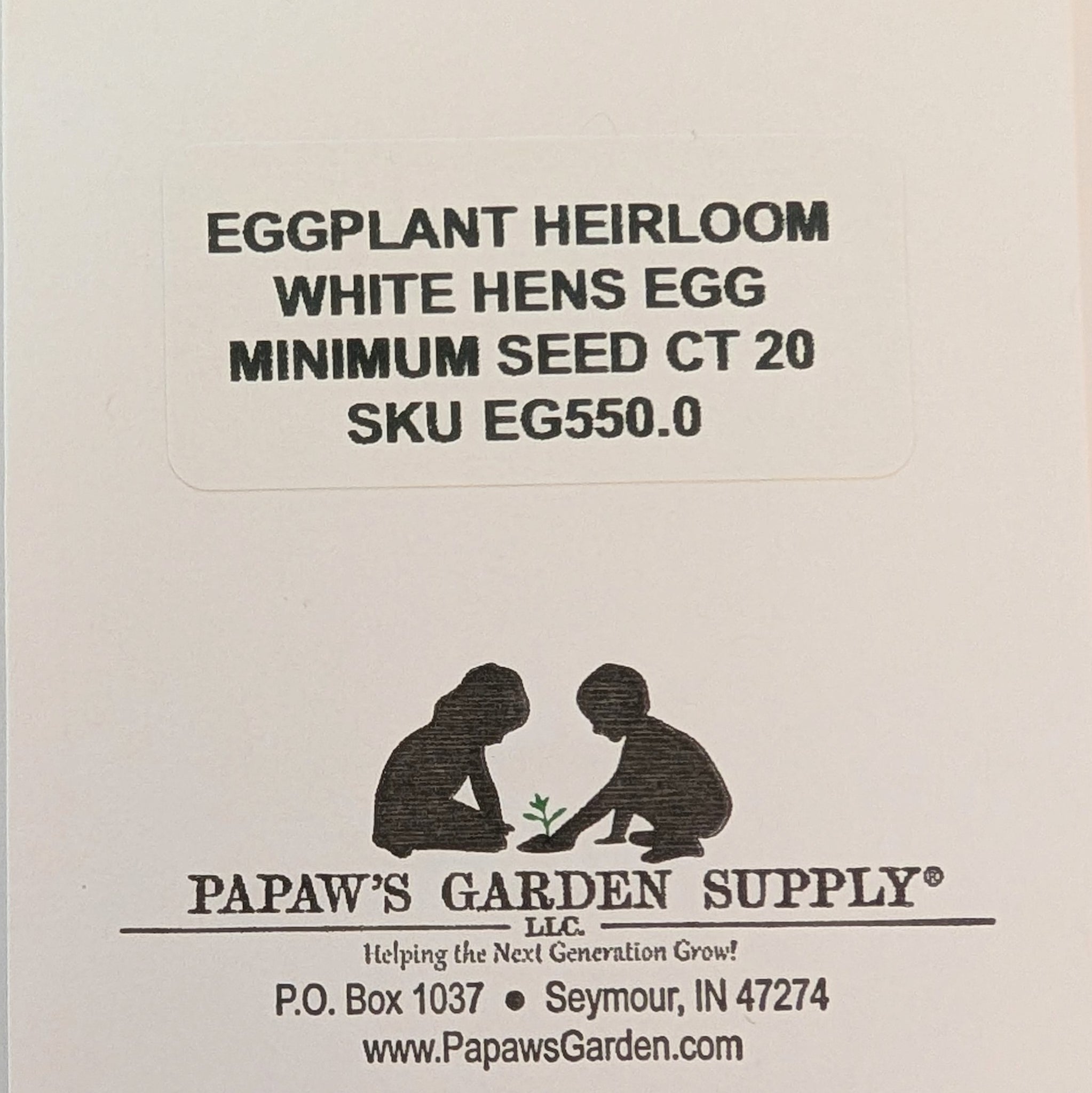 Italian Heirloom White Hen's Egg Eggplant Seeds