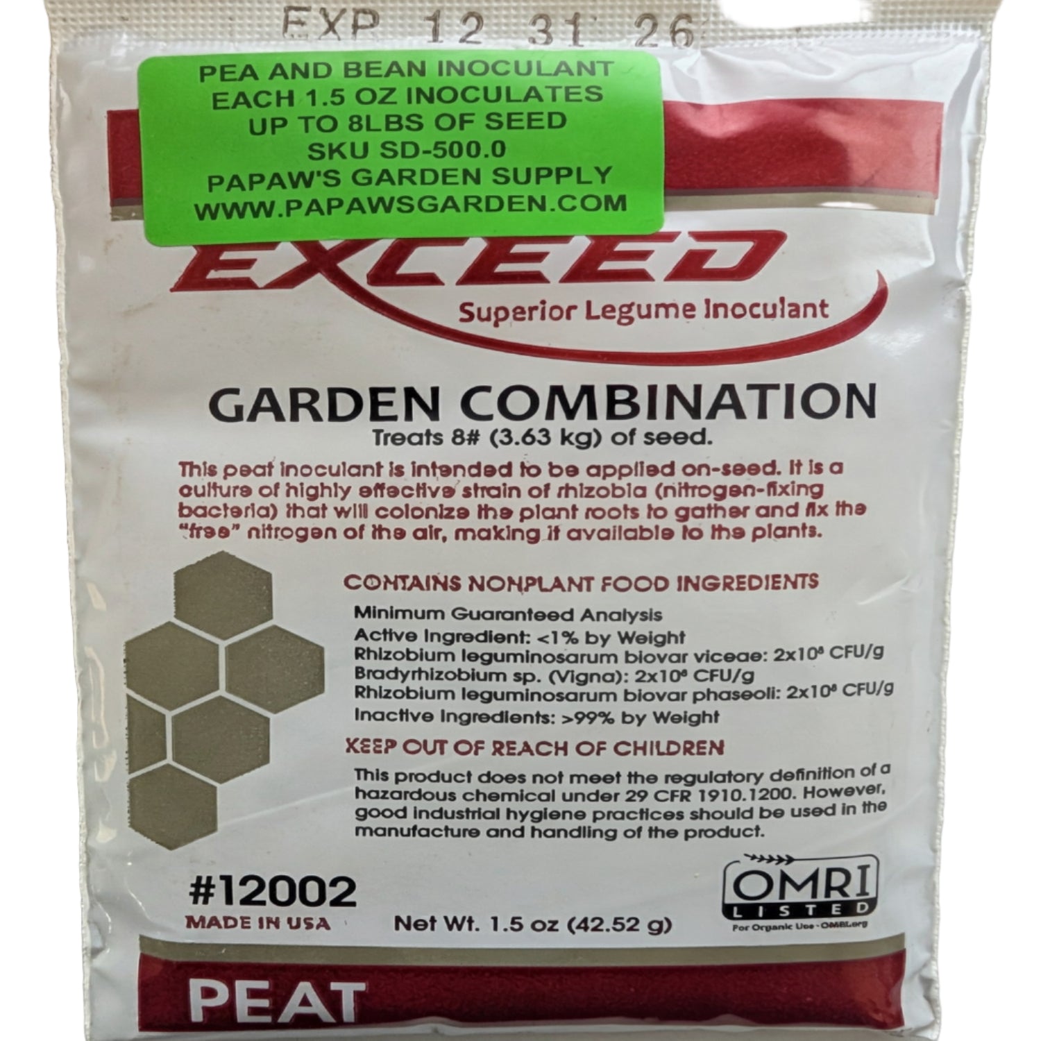 PAPAW'S GARDEN SUPPLY LLC "HELPING THE NEXT GENERATION GROW"! GARDEN INOCULANT FOR PEAS AND BEANS