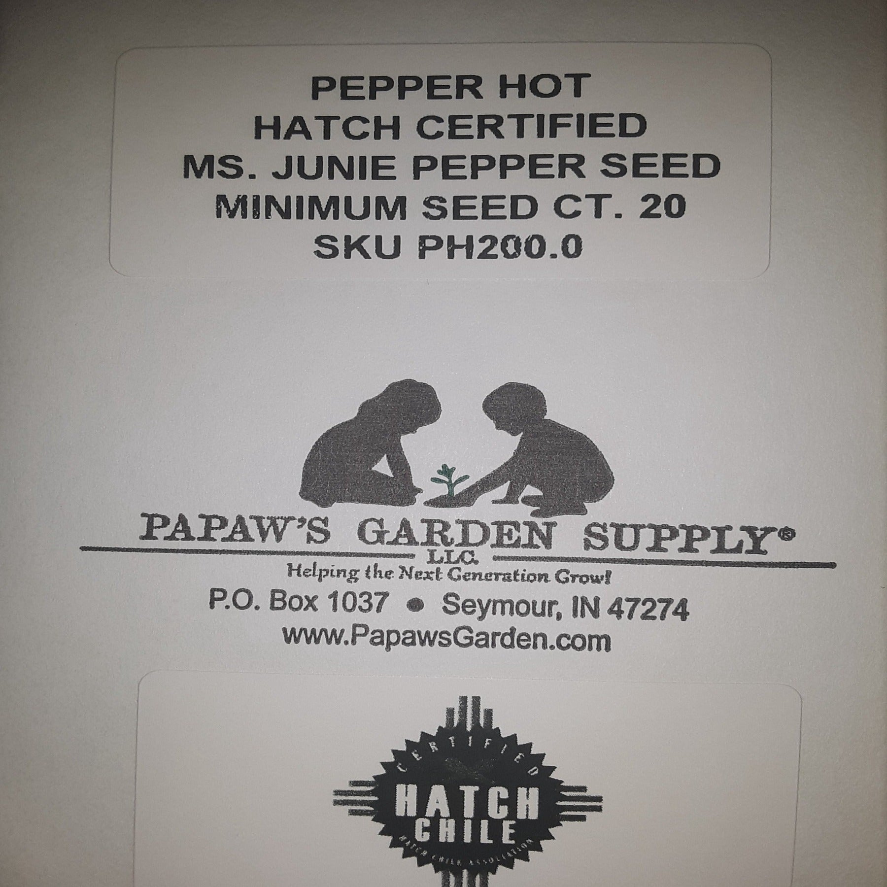 Hatch Cert. Ms. Junie Chile Hot Pepper Seeds