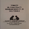 Mountain Fresh Plus Untreated Hybrid Tomato Seeds