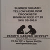 Yellow Heirloom Crookneck Summer Squash Seeds