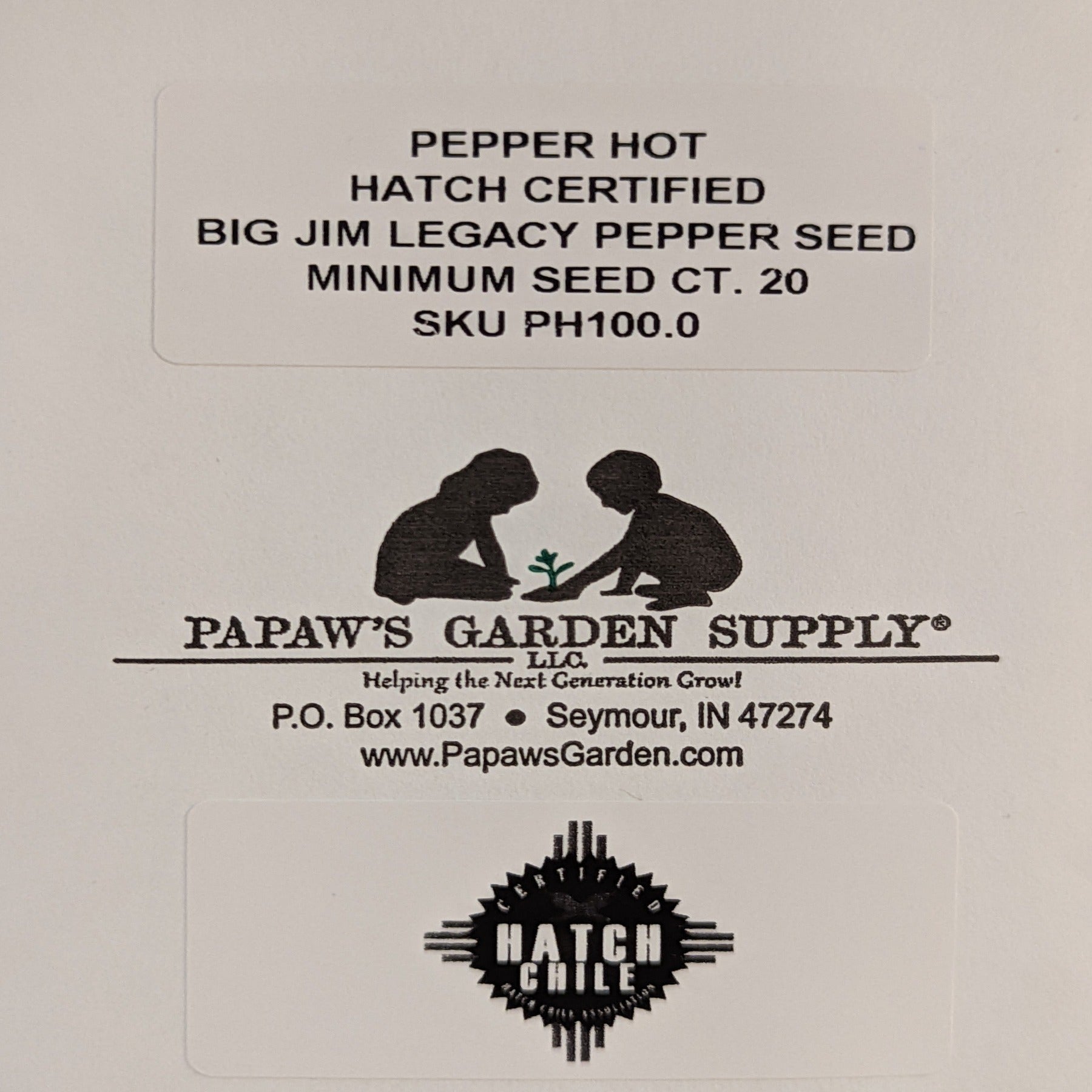 Hatch Cert. Big Jim Legacy Chile Hot Pepper Seeds