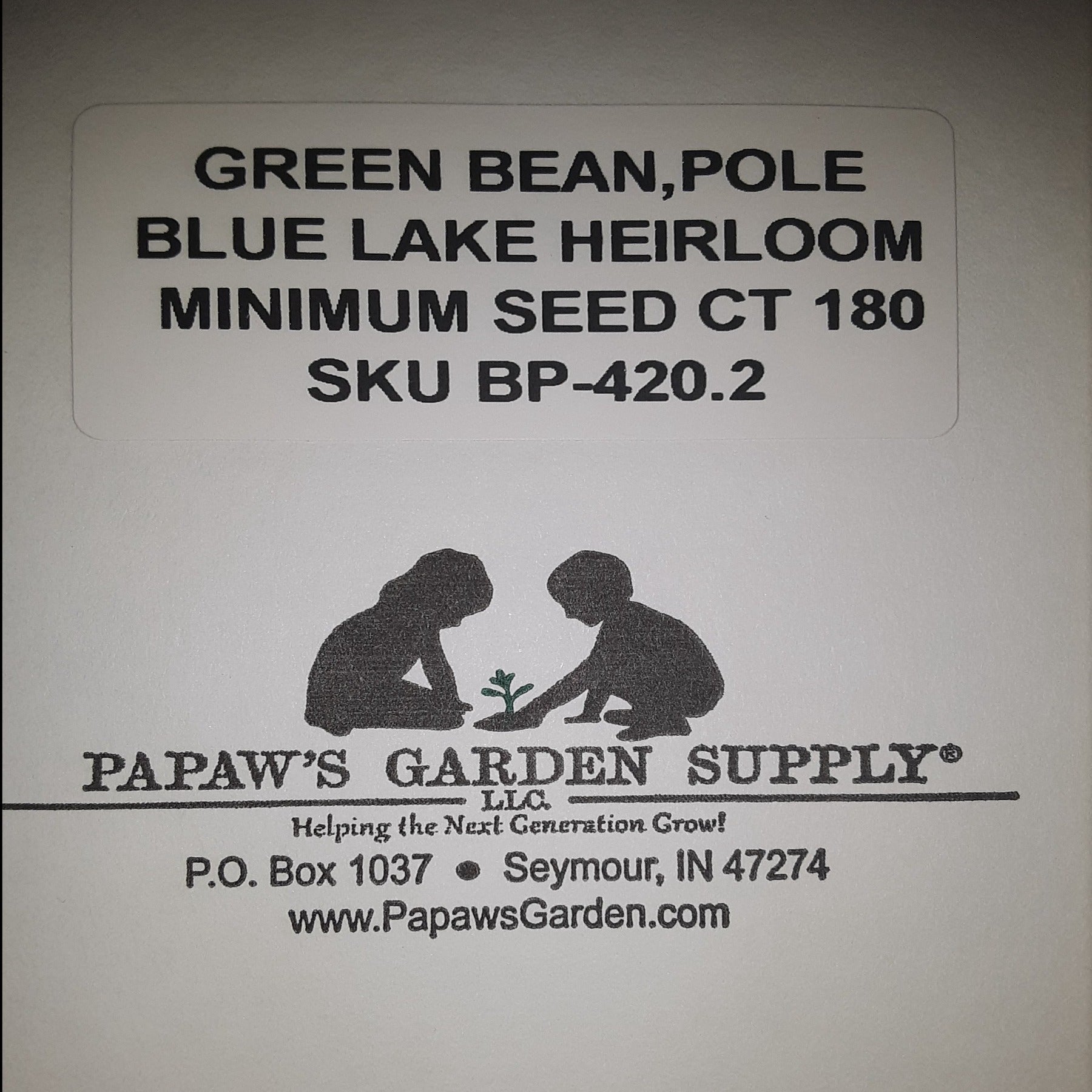 Heirloom Blue Lake Pole Bean Seeds